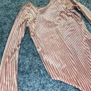 Velvet pink striped bodysuit